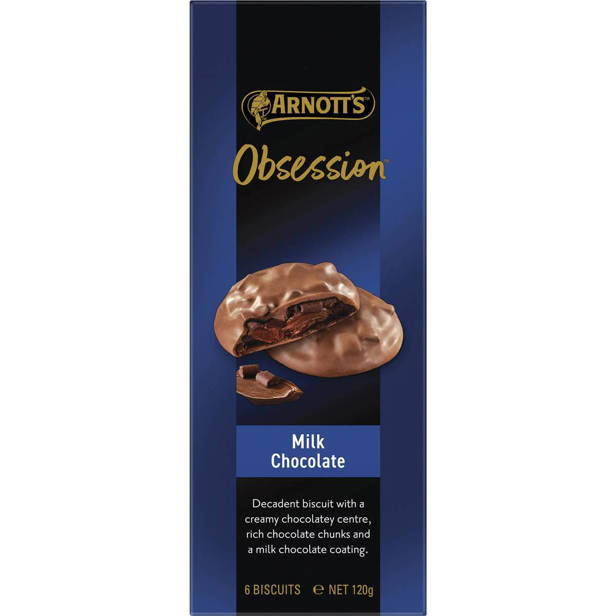 Arnotts Obsession Milk Chocolate Biscuits 120g