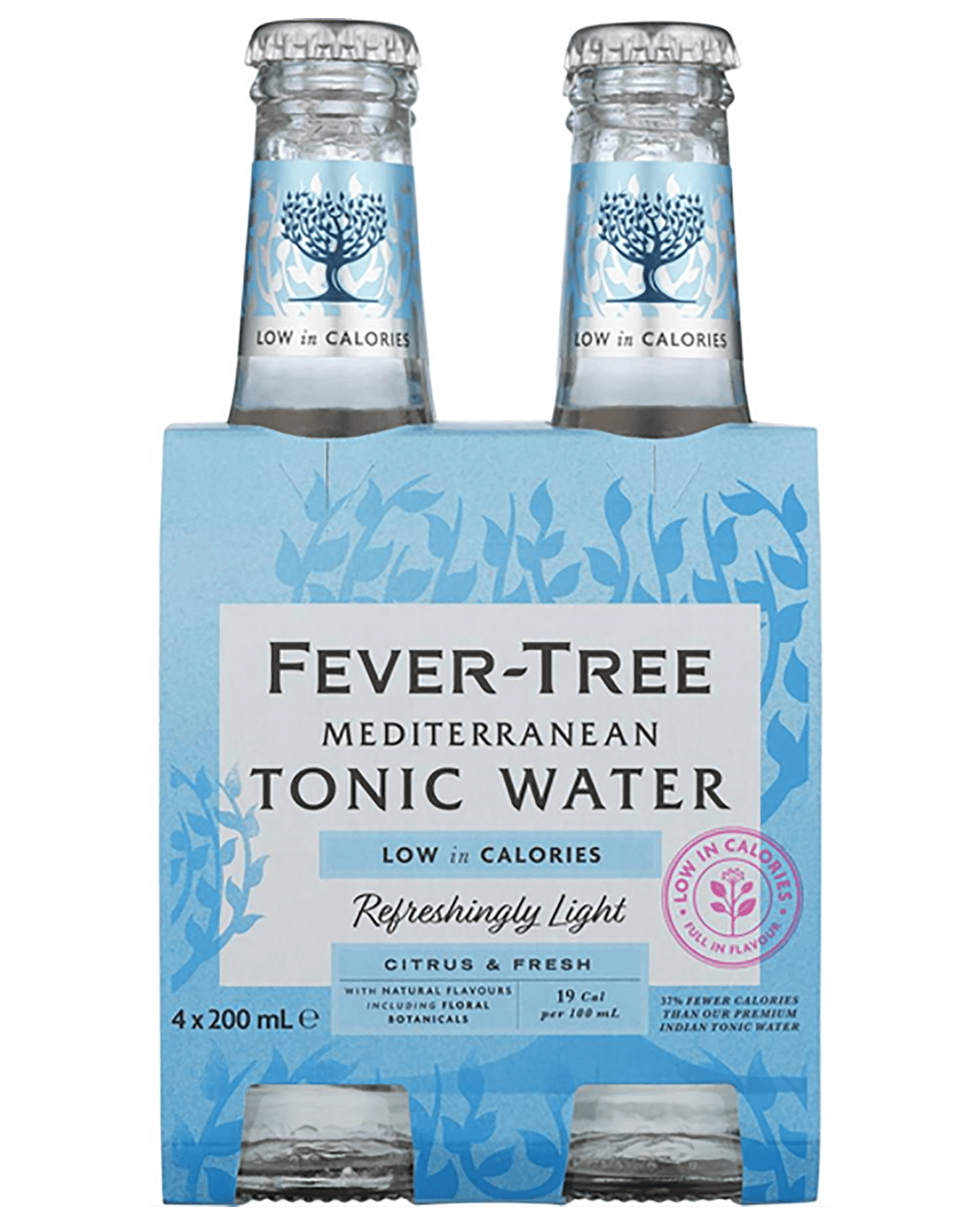 Fever Tree Mediterranean Tonic Water Refreshingly Light 4 x 200ml