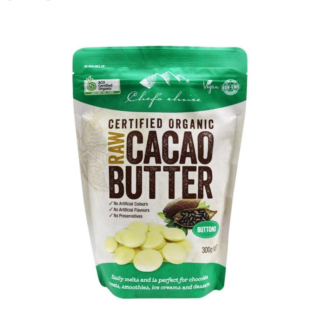 Chefs Choice Certified Organic Cacao Butter 300g