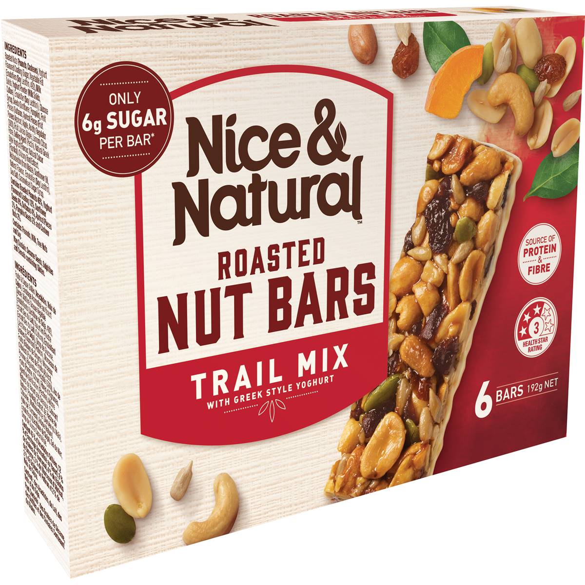 Nice & Natural Roasted Nut Bars Trail Mix 6 bars 192g