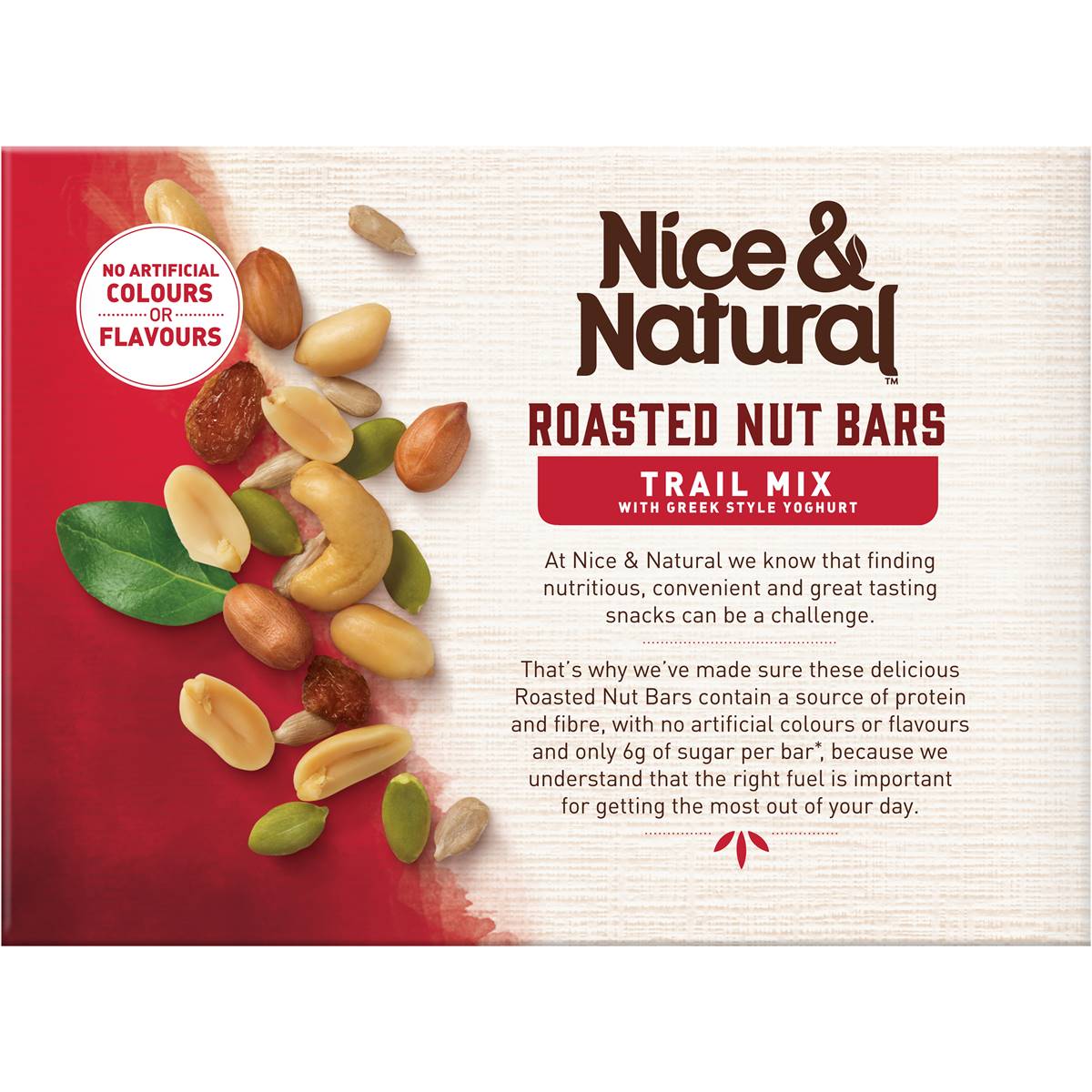Nice & Natural Roasted Nut Bars Trail Mix 6 bars 192g