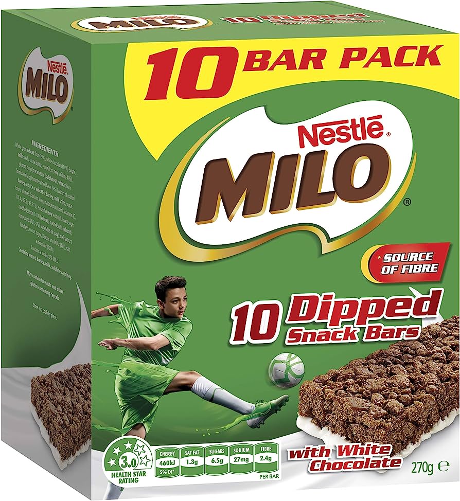 Nestle Milo Dipped Snack Bars With White Chocolate 270g 10pk