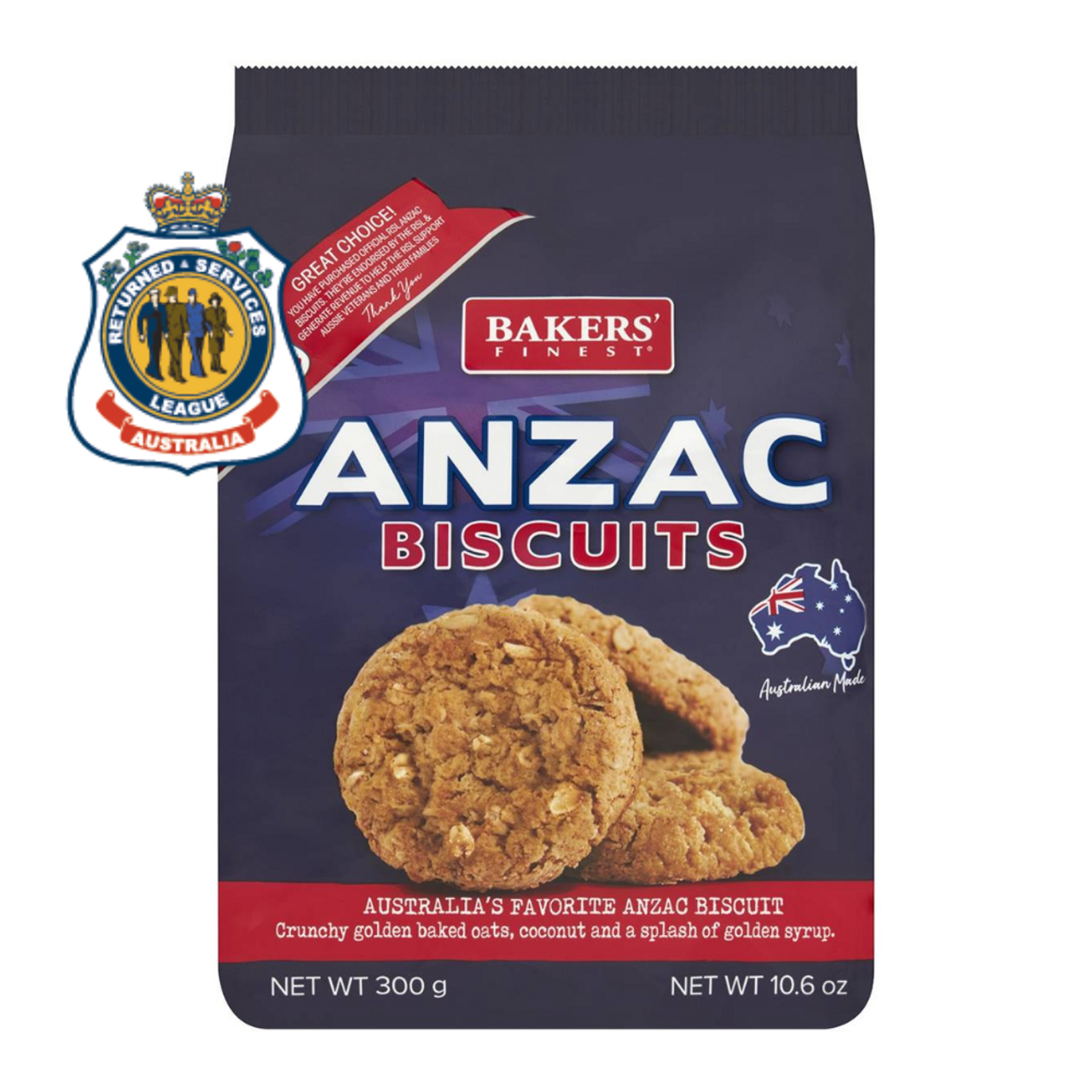 Bakers Finest RSL Anzac Biscuits 300g