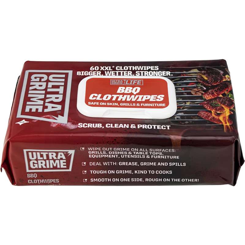 UltraGrime LIFE BBQ XXL+ Clothwipes 60 Pack