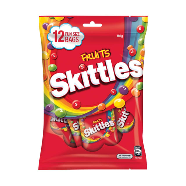 Skittle's Fruit Chewy Lollies Party Share Pack 180g 12pk
