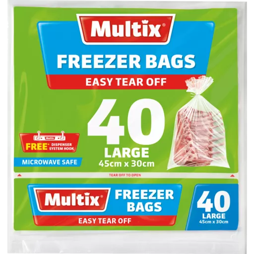 Multix Freezer Bags Tear Off Large 40pk
