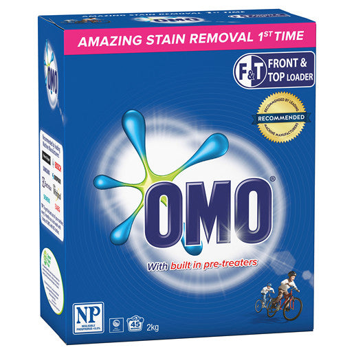 Omo Laundry Powder Front and Top Active Clean 2kg
