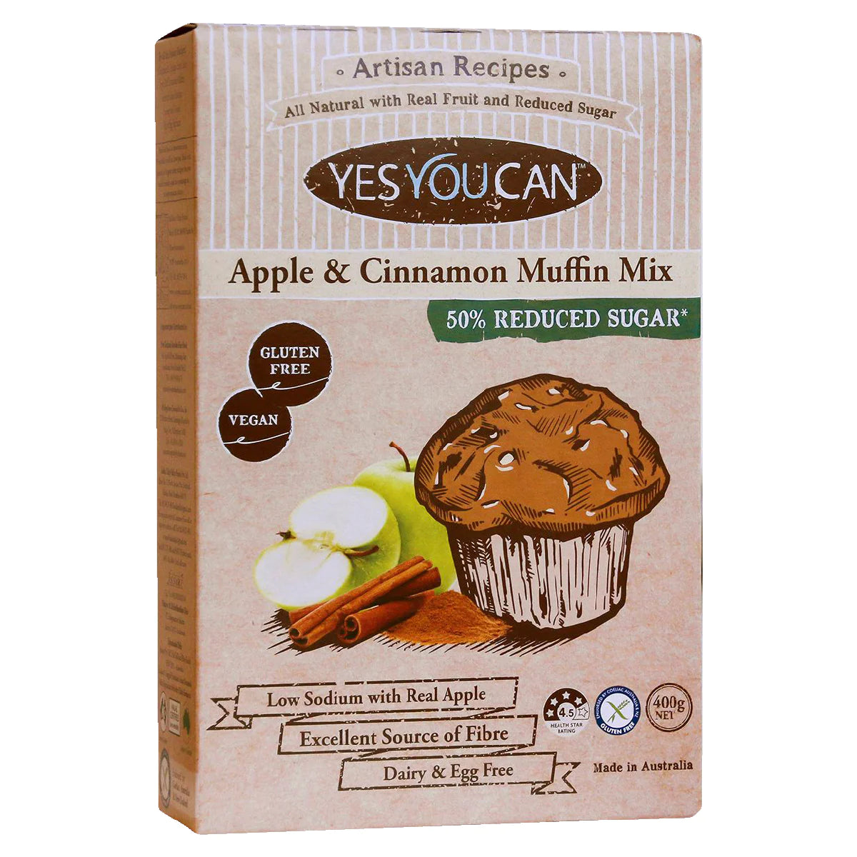 Yes You Can Apple & Cinnamon Muffin 400g