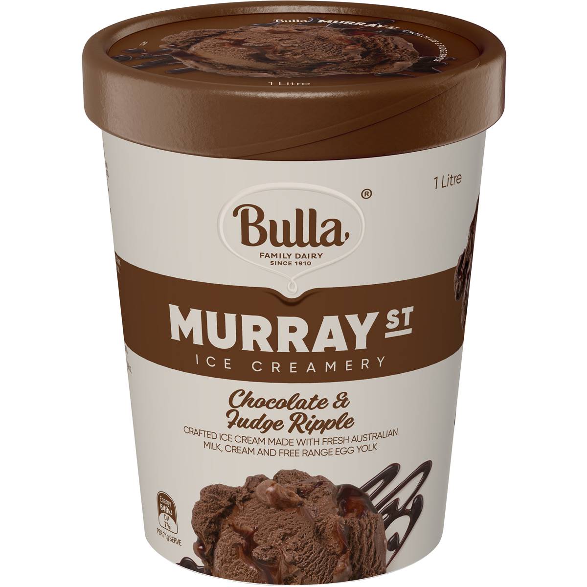 Bulla Murray St Ice Cream Chocolate & Fudge Ripple 1L