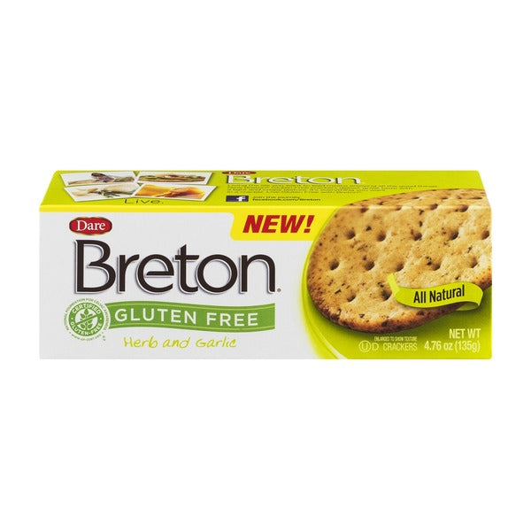 Breton Gluten free Herb & Garlic Crackers 135g