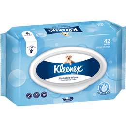 Kleenex Flushable Wipes Unscented 42 Pk