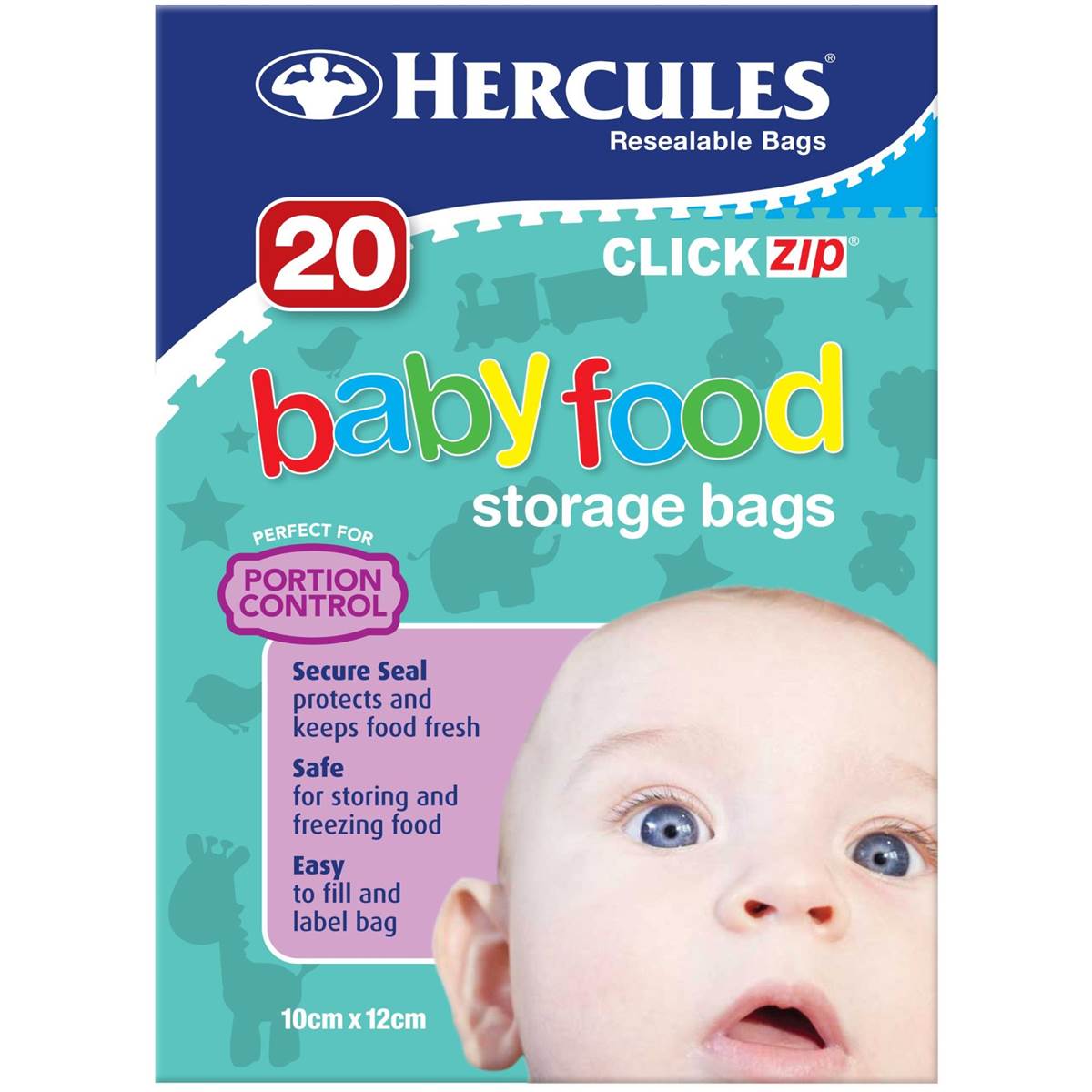 Hercules Pk20 Click Zip Baby Food Storage Bags