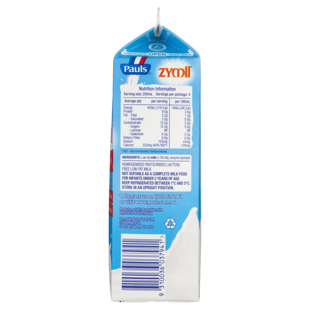 Pauls Zymil Low Fat Milk 1 Litre