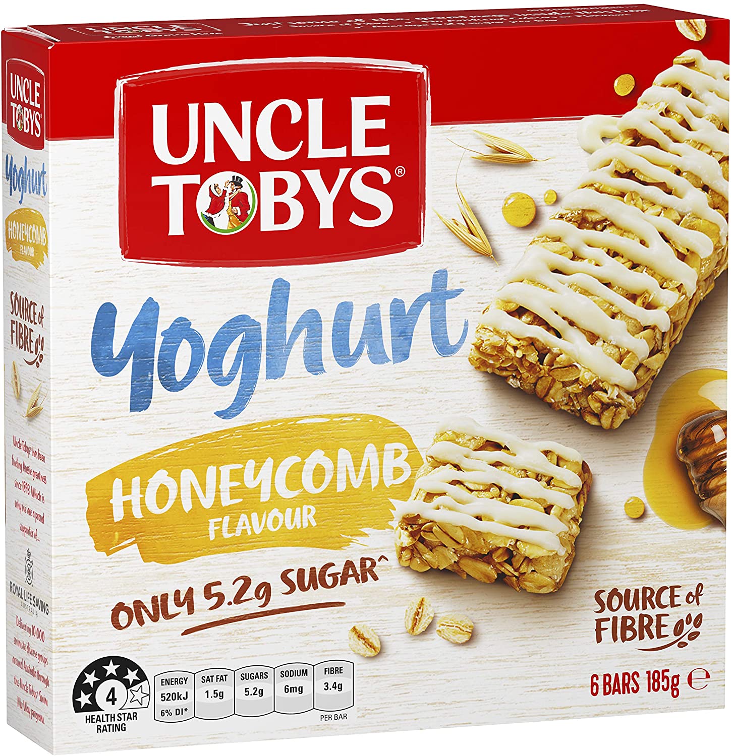 Uncle Tobys Yoghurt Honeycomb Muesli Bars 185g