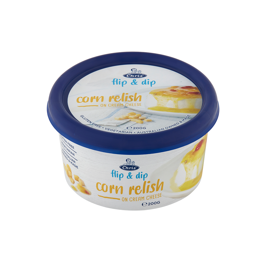 Chris Flip & Dip Corn Relish on Cream Cheese 200g