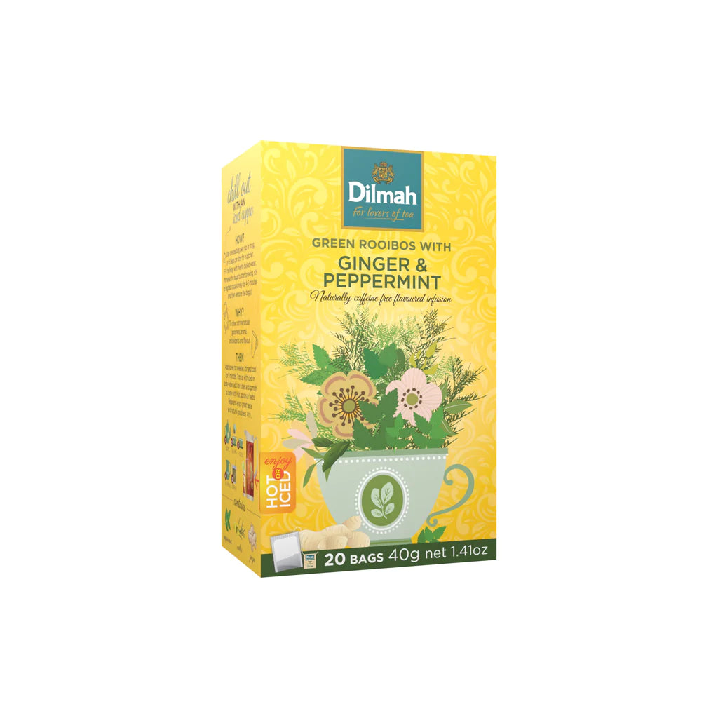 Dilmah Green Rooibos with Ginger & Peppermint 20 bags 40g