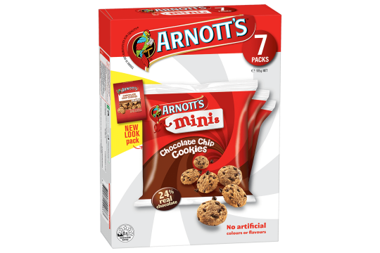Arnotts Minis Biscuits Choc Chip Cookies 7pk 175g