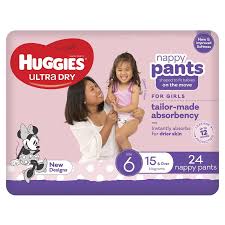 Huggies Nappy Pants Junior Girls Over 15 kg Size 6 24 pk