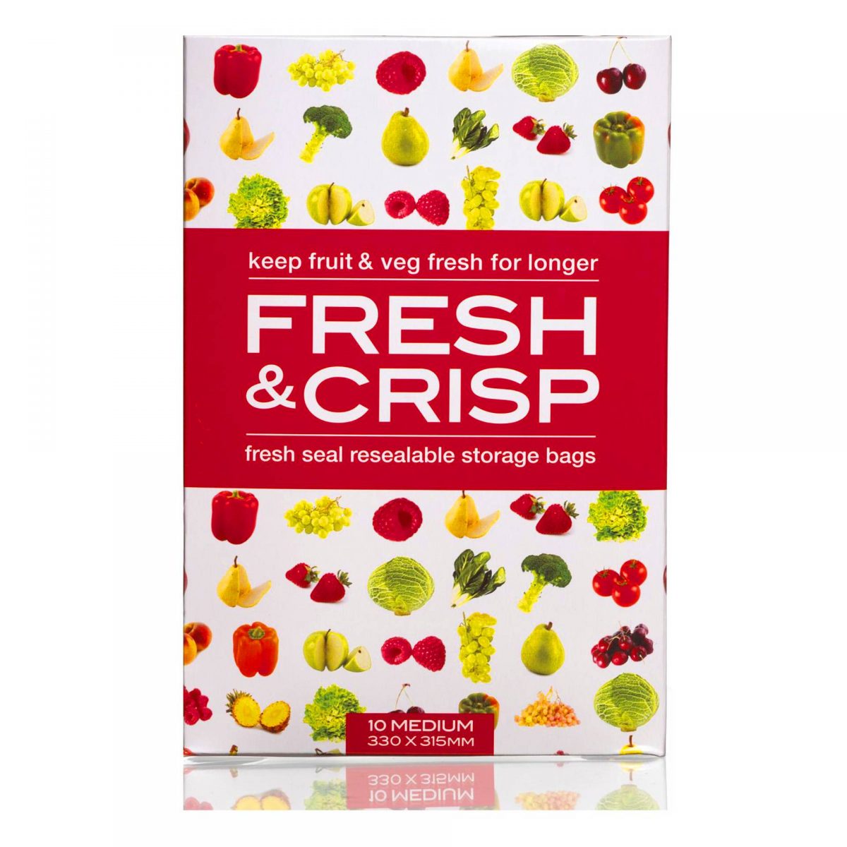 Fresh & Crisp Vegetable Storage Bags Medium 10 Pk