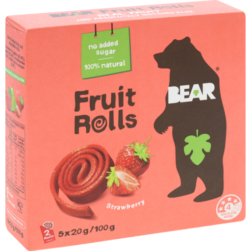Bear Fruit Rolls Strawberry (5x20g) 100g
