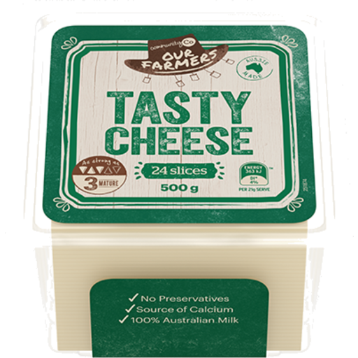 Community Co Cheese Slices Tasty 500g