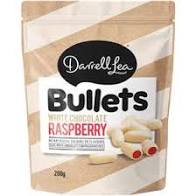 Darrell Lea White Choc Raspberry Bullets 180g