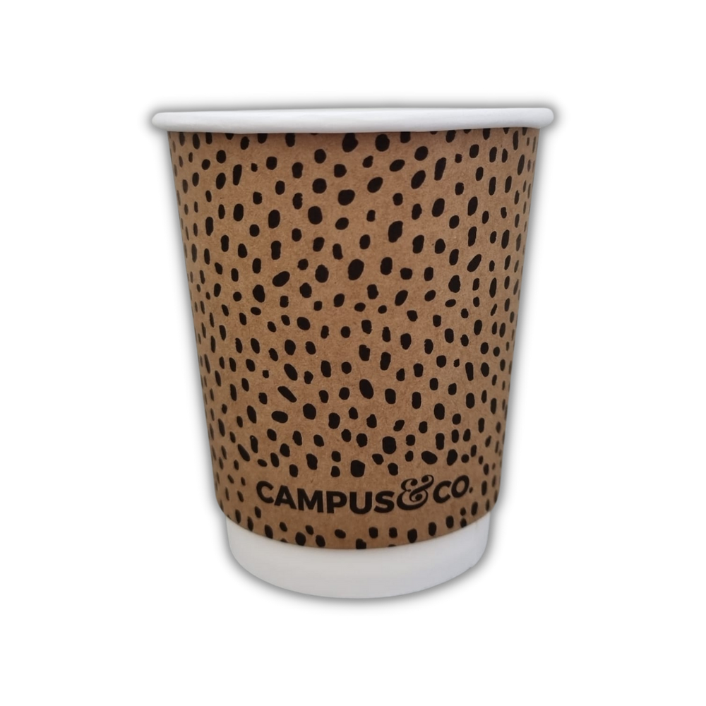 Campus&Co. Coffee Cup Double Wall Abstract on Kraft 8oz 25 sleeve