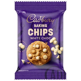 Cadbury Chocolate Baking Chips White 200g