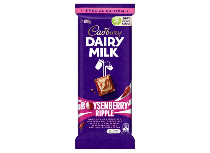 Cadbury Dairy Milk Boysenberry Ripple 180g