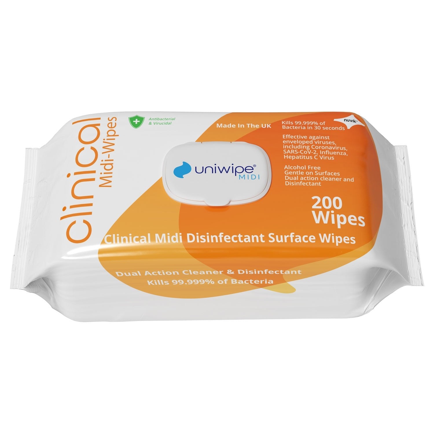 Clinical Midi Wipes 200x200mm 200 sheets/Pack