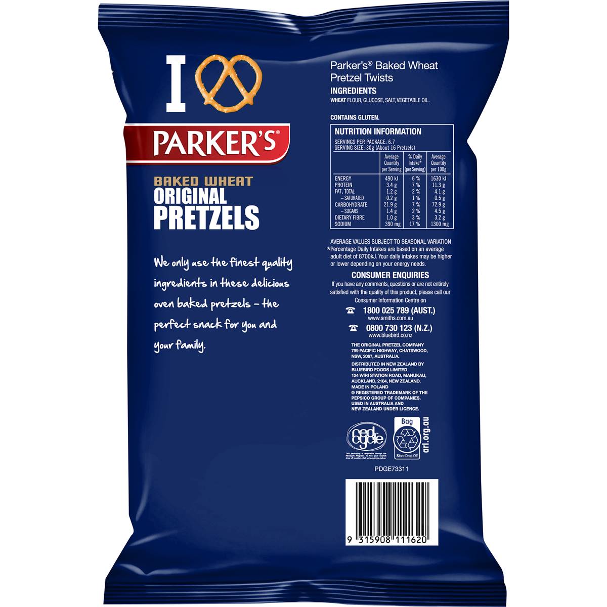 Parker Baked Pretzels Original Salted