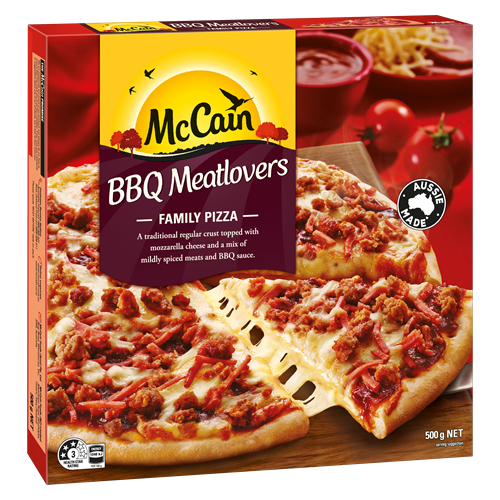 McCain BBQ Meatlovers Family Pizza 500g