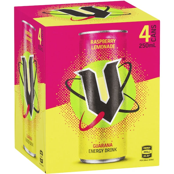 V Energy Drink Raspberry Lemonade 4 x 250ml