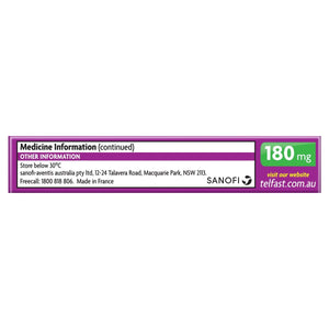 Telfast Hayfever Allergy Relief 180mg Antihistamine Tablets 5 Pack