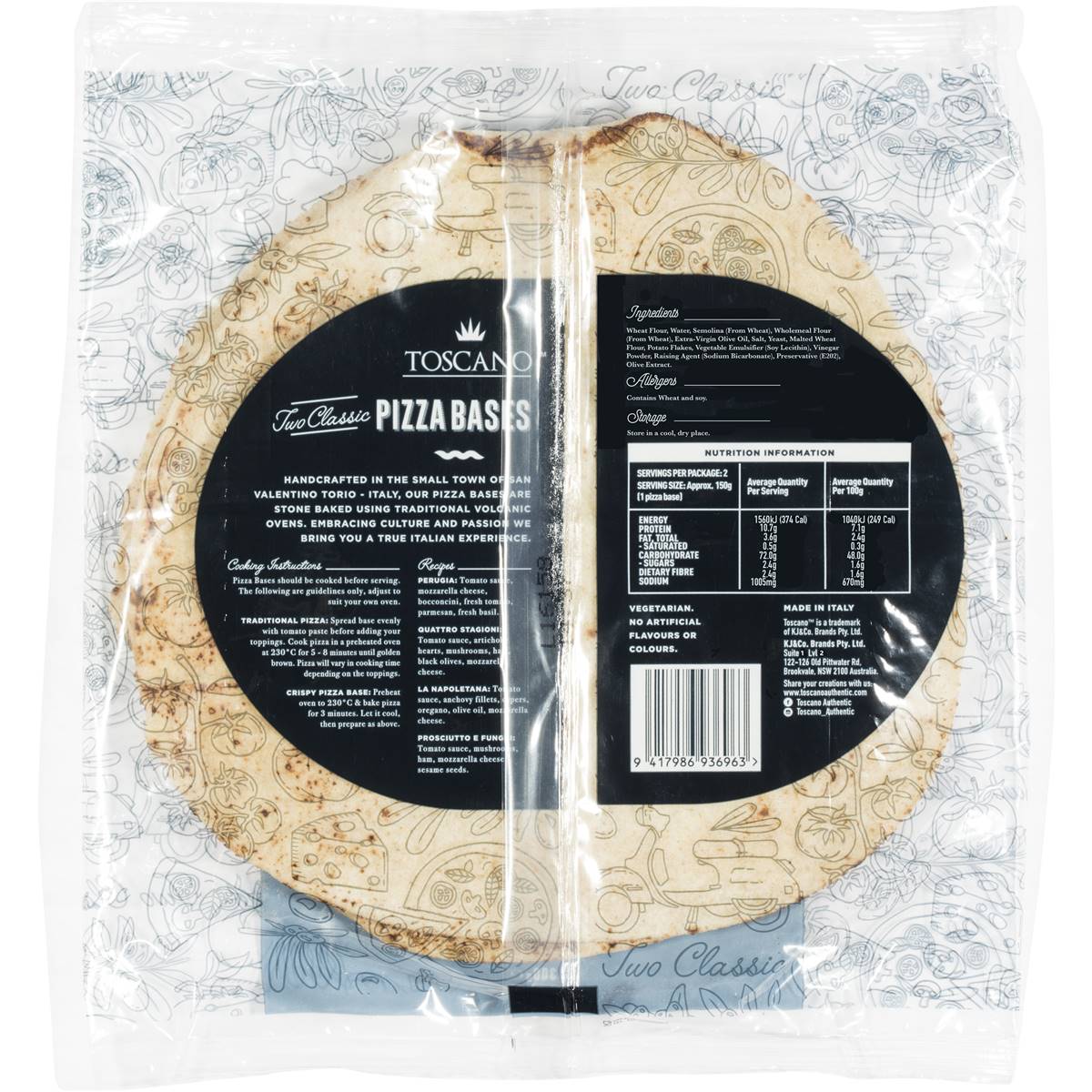 Toscano Pizza Base Twin Pack 300g