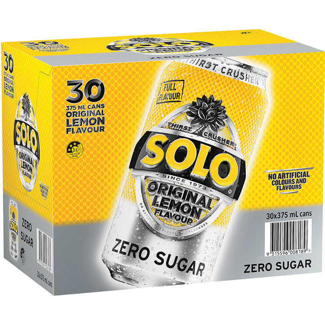 Solo Zero Sugar Cans 375ml x 24pk