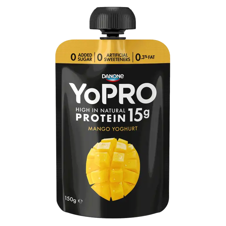 Yopro High Protein Yoghurt Pouch No Added Sugar Mango 150g