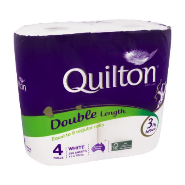 Quilton 3 ply Toilet Paper Double Length 4pk