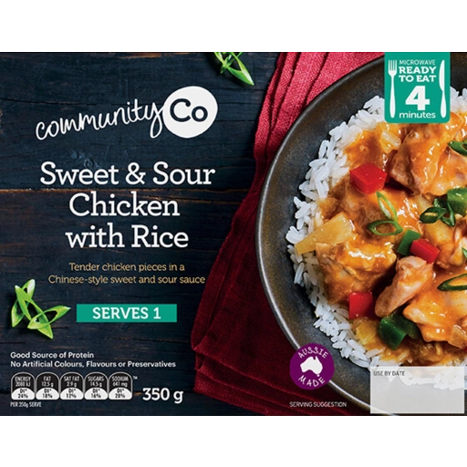 Community Co Sweet And Sour Chicken with Rice 350g