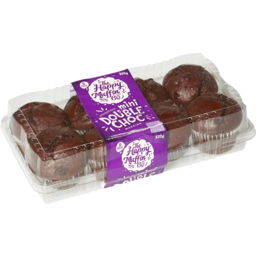 Happy Muffin Co Mini Double Chocolate Muffins 8pk