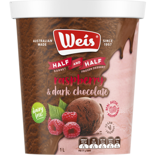 Weis Half & Half Raspberry & Dark Chocolate 1L