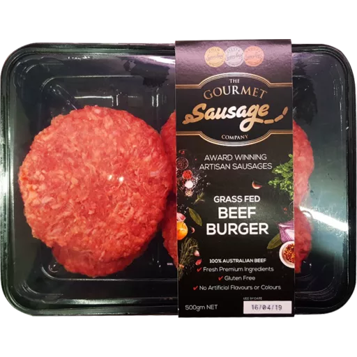 TGSC Grass Fed Beef Burger 500g pack