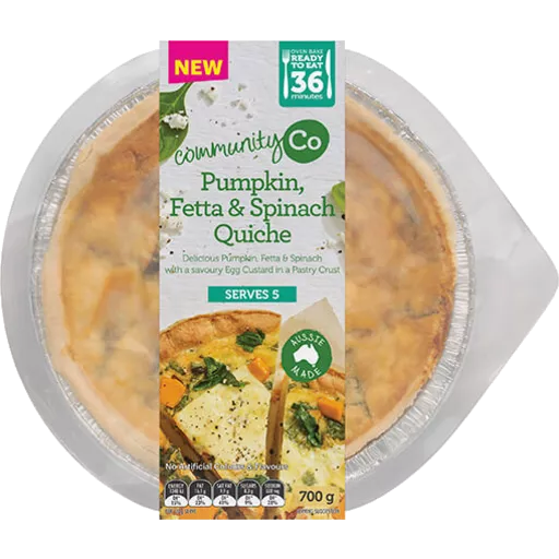 Community Co Pumpkin, Spinach and Feta Quiche 700g