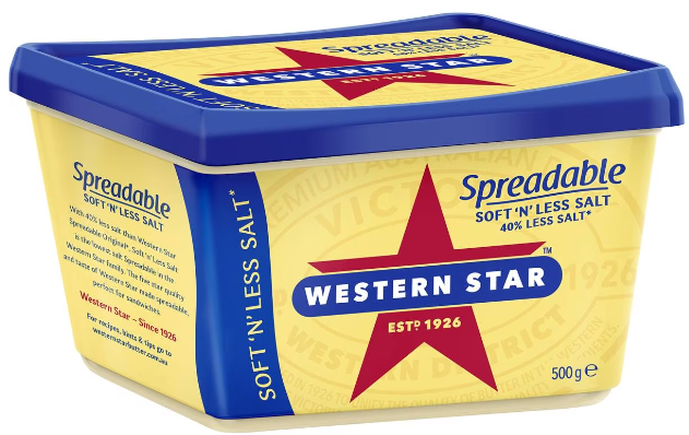 Western Star Spreadable Soft Butter Salt Reduced 500g