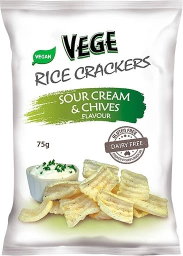 Vege Rice Crackers Sour Cream & Chives Gluten Free 75g