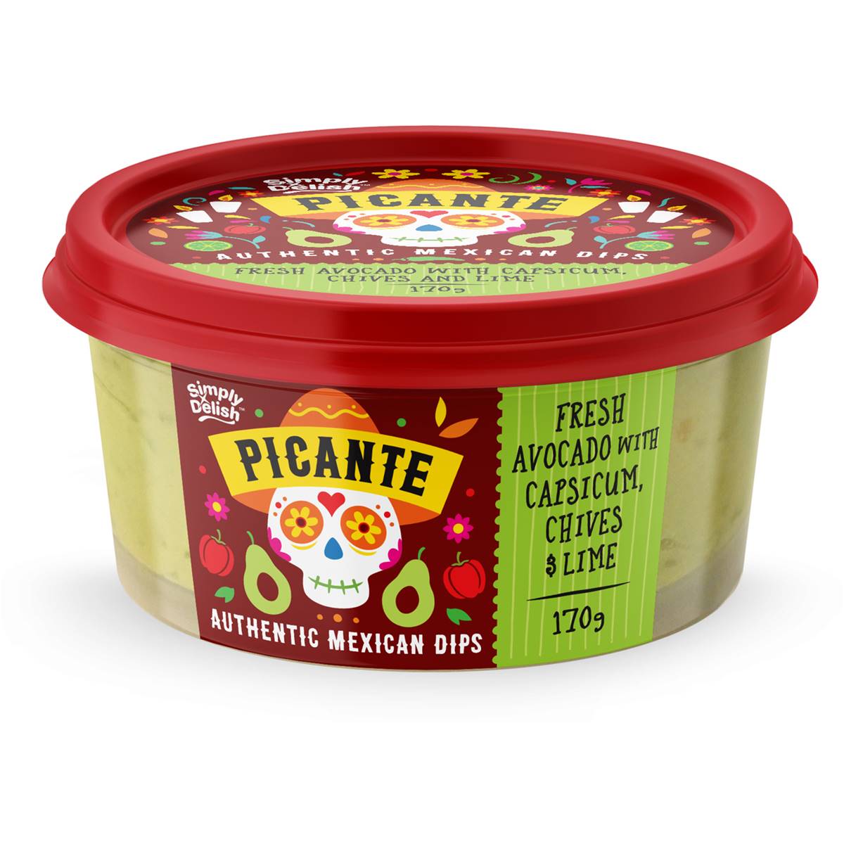 Picante Mexican Dips Fresh Avocado & Capsicum 170g