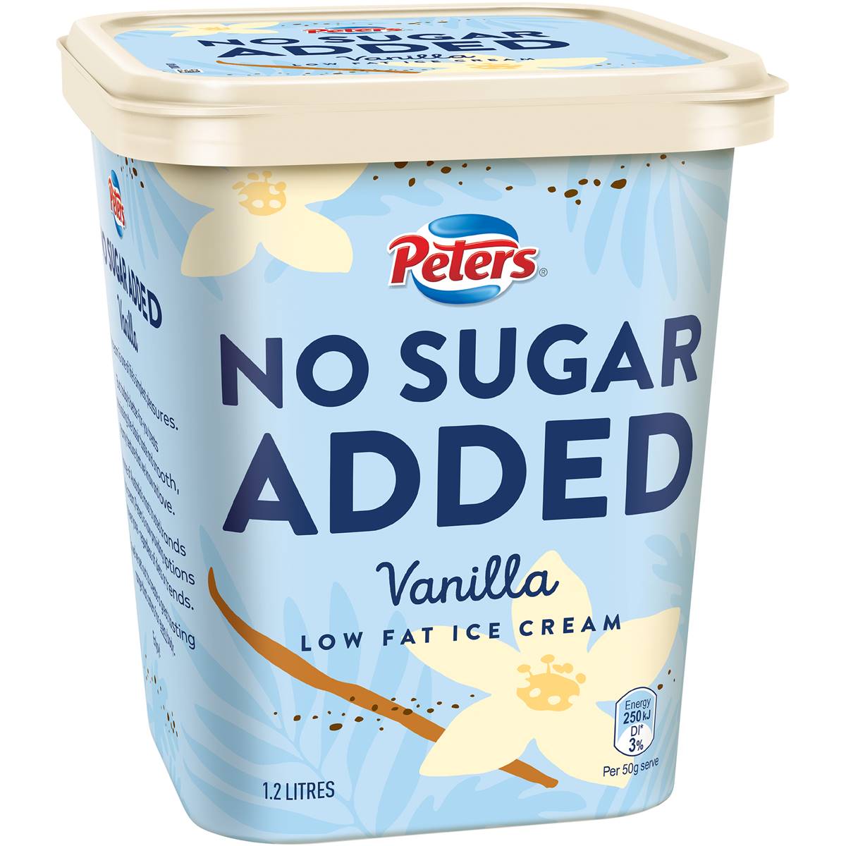 Peters No Sugar Added Vanilla Ice Cream 1.2L