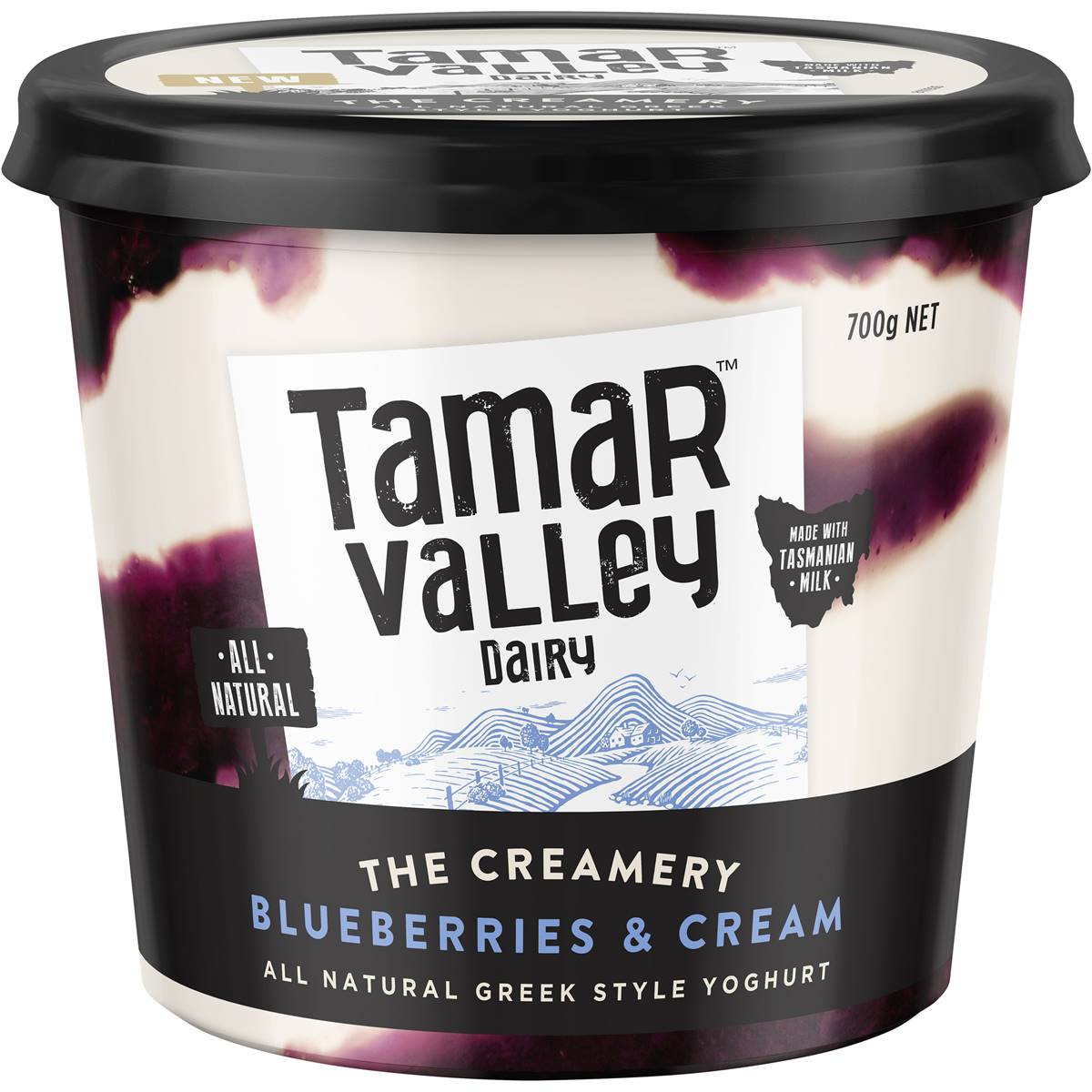 Tamar Valley Greek Style Blueberries & Cream Yoghurt 700g