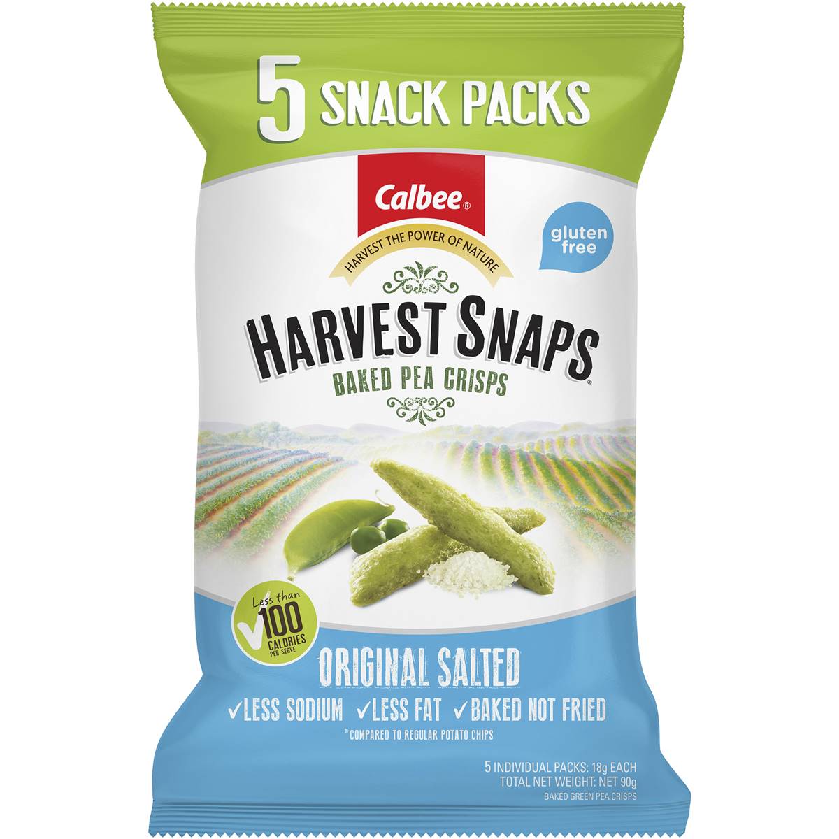 Harvest Snap Pea Salt & Vinegar Multipack Baked Crisps 5pk