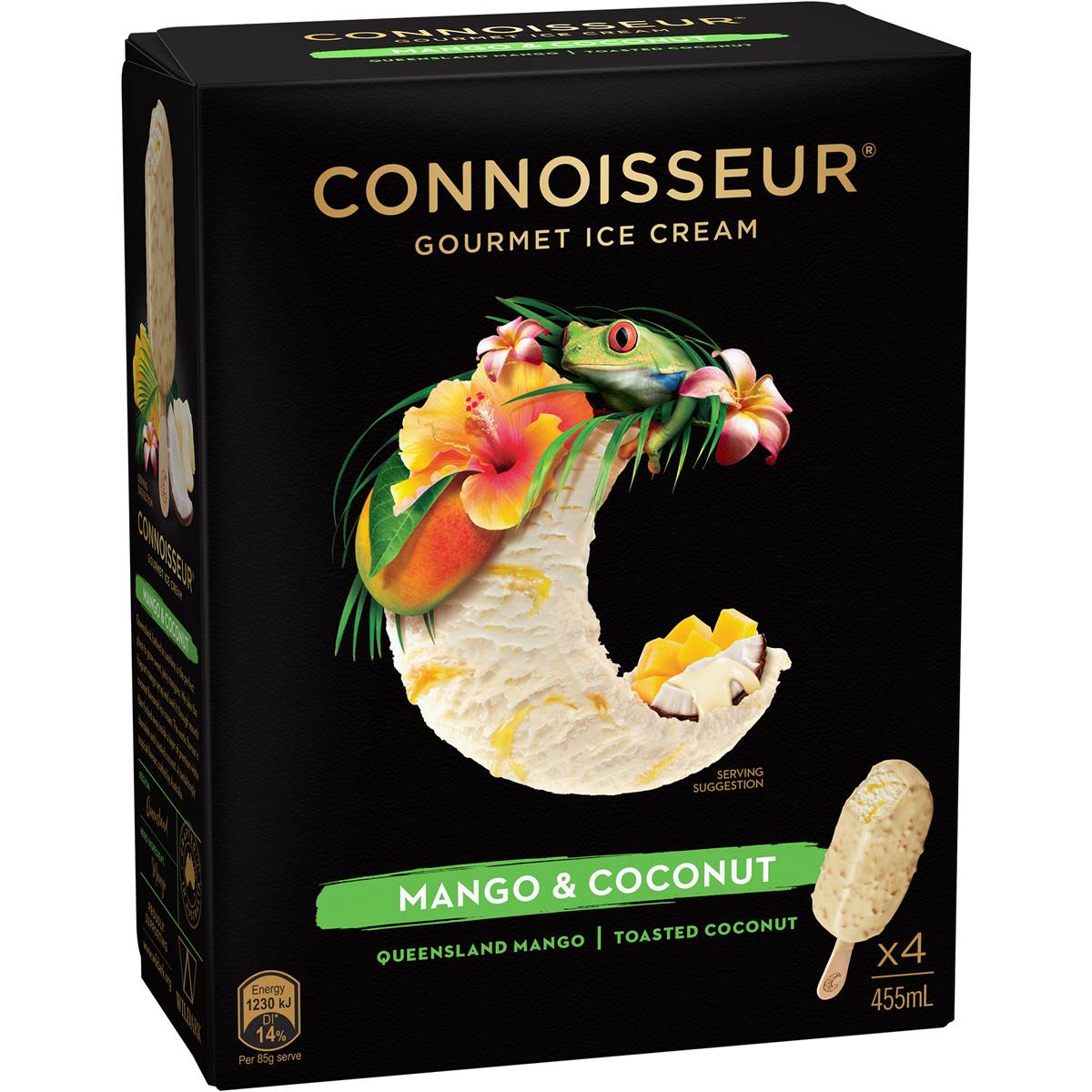 Connoisseur Ice Cream Bars Mango & Coconut 4 pk 455ml